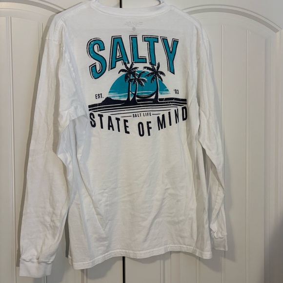 Salt Life Men's Classic White Long Sleeve Tee - Picture 2 of 3